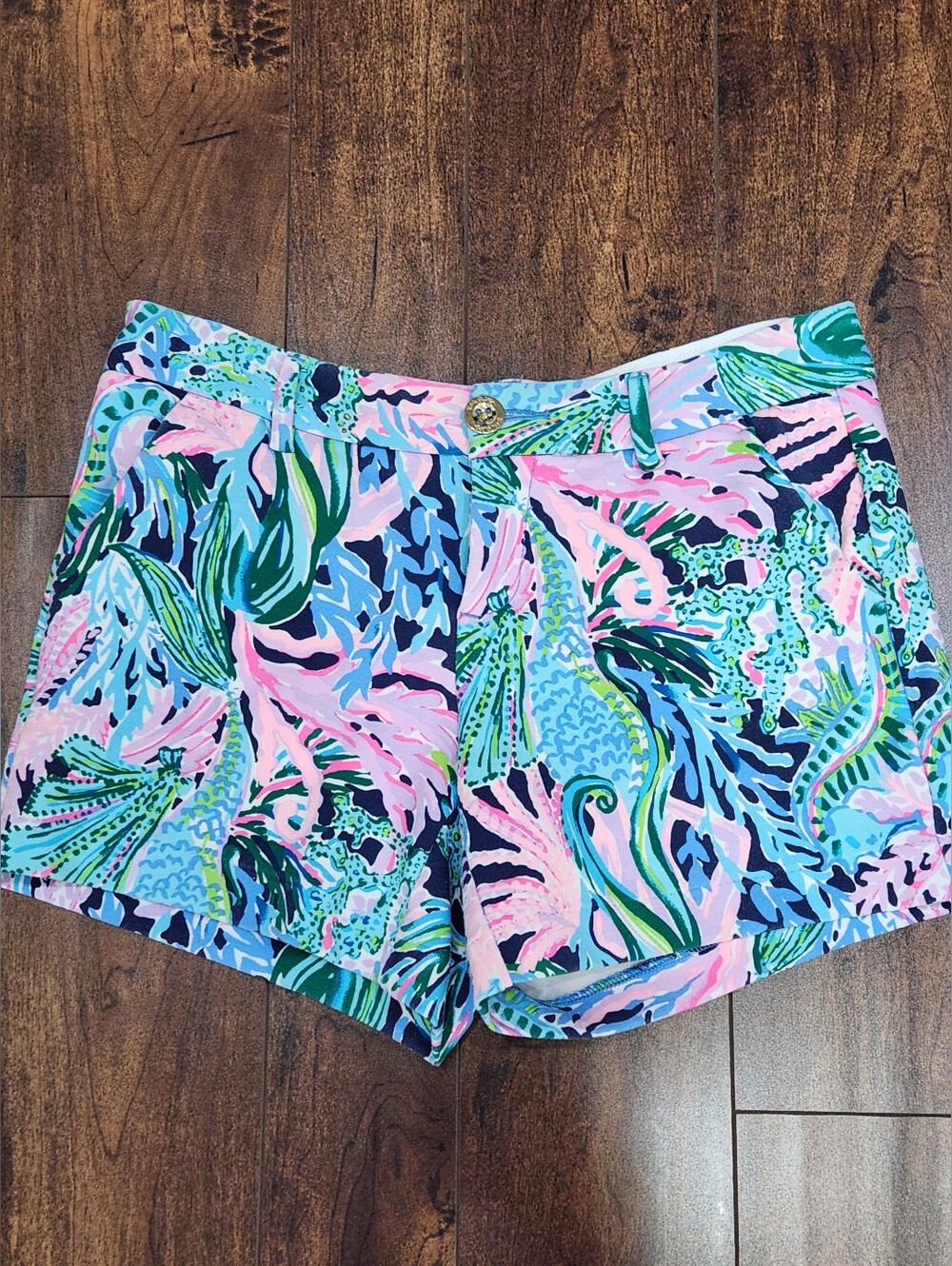Lilly Pulitzer Multi-Color Tropical Print Stretch Shorts Size 0